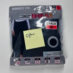 32 Degrees Heat Womens Black Base Layer Pant 2 Pack Medium